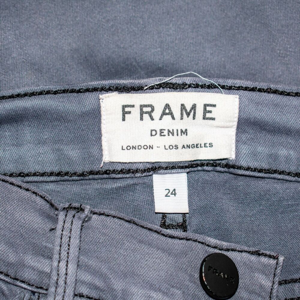 FRAME Denim Le Skinny de Jeanne Jeans in Gray Squid ink Women's size 24 - Picture 5 of 9